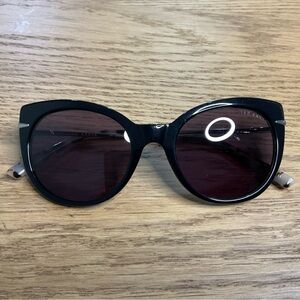 Ted Baker Black Round Women’s Sunglasses with Dark Brown Lenses